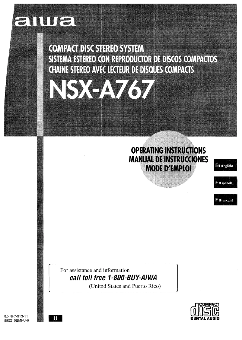 Imagen de la primera página del manual del dispositivo NSX-A767