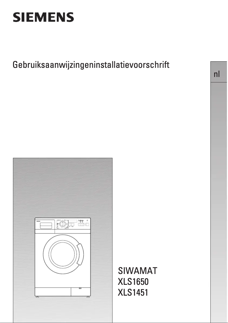 Page n°1 - Manuel utilisateur Siemens WXLS1650EU