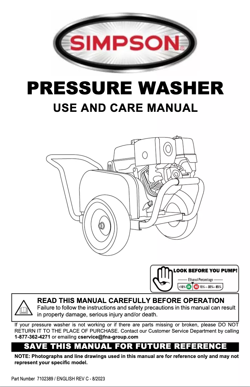 Page 1 de la notice Manuel utilisateur Simpson WB60824-S