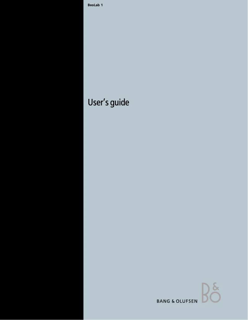 Page 1 de la notice Manuel utilisateur Bang & Olufsen BeoLab 1