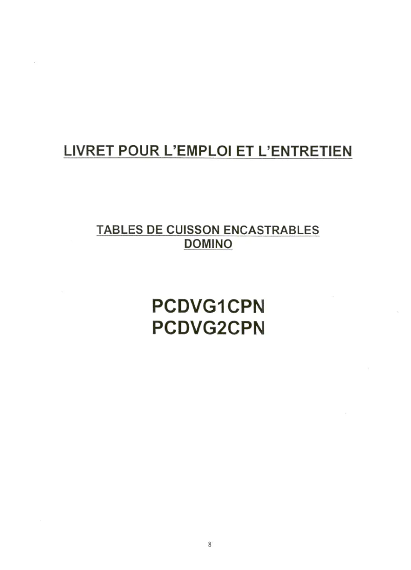 Image de la première page du manuel de l'appareil DVG 1 CPN