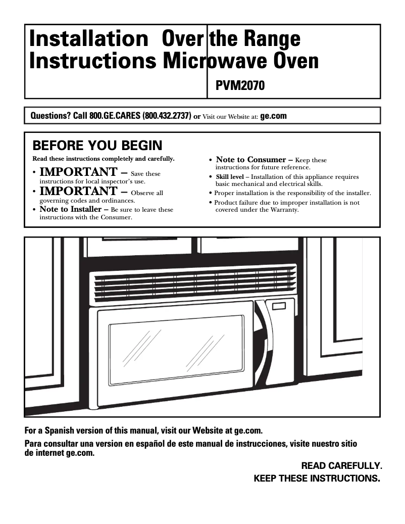 First page image of the manual for PVM2070DMBB