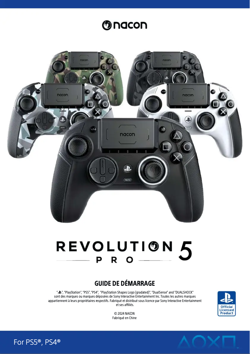 Page 1 de la notice Manuel utilisateur NACON Revolution 5 Pro