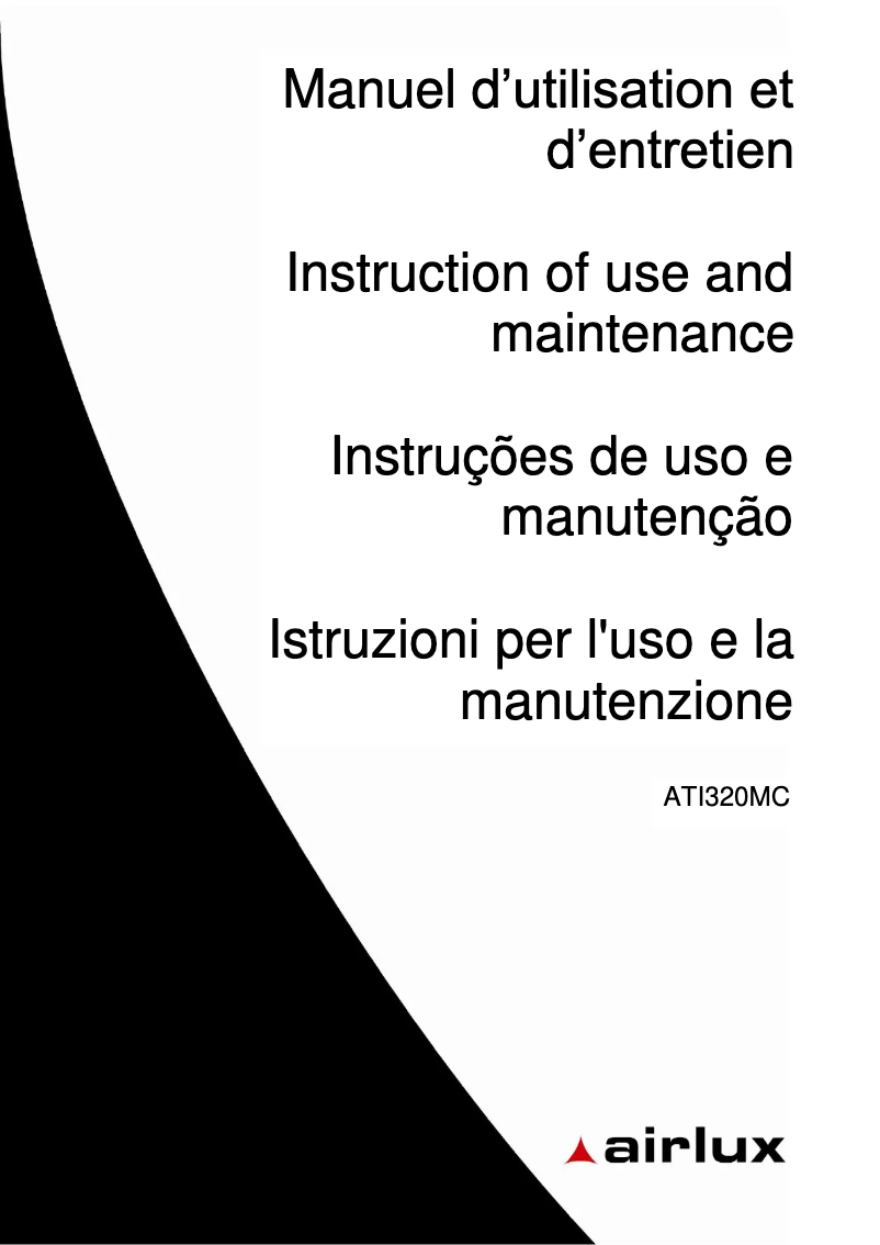 Page 1 de la notice Manuel utilisateur Airlux ATI320MC