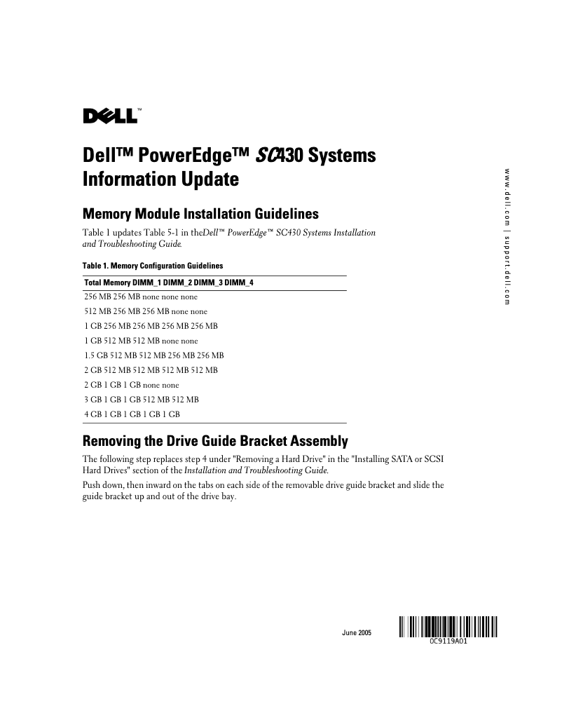 Page 1 de la notice Manuel utilisateur Dell PowerEdge SC430
