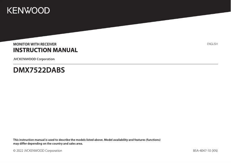 Página 1 del manual Manual de usuario Kenwood DMX7522DABS