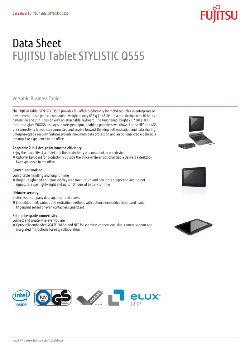 Page 1 de la notice Manuel utilisateur Fujitsu Q555