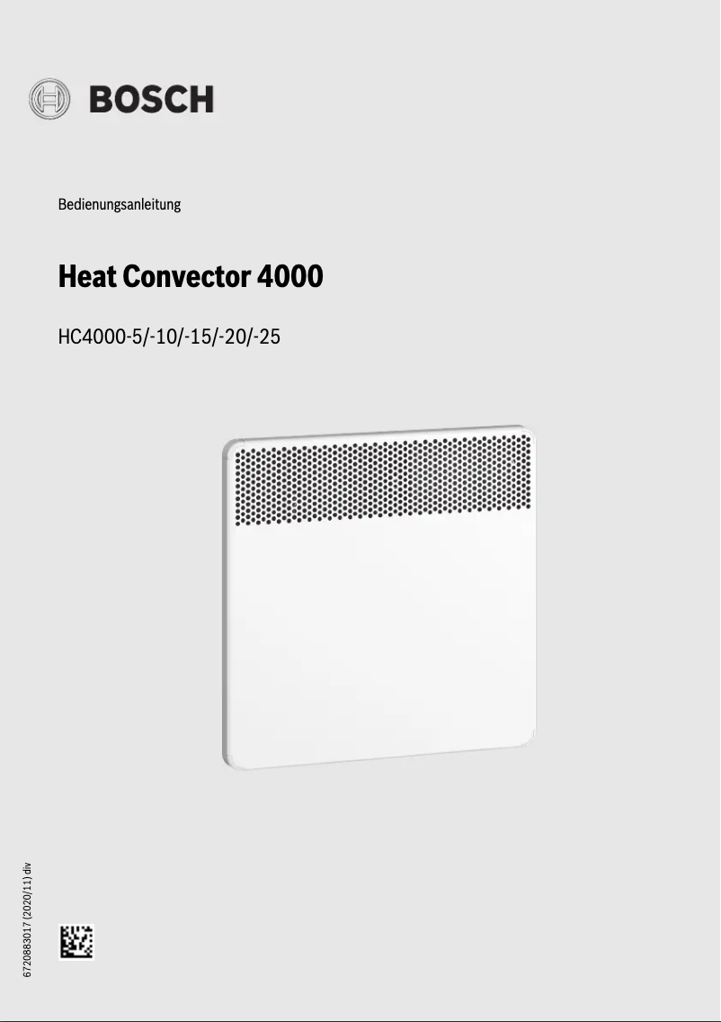 Page n°1 - Manuel utilisateur Bosch HC-4000-20