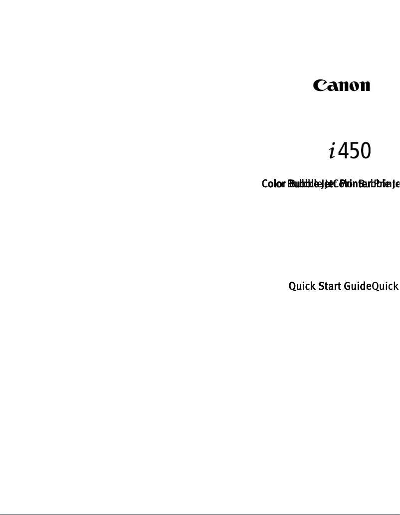 Page 1 de la notice Manuel utilisateur Canon Bubble Jet i450