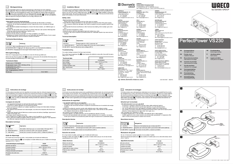 Page 1 de la notice Manuel utilisateur Waeco PerfectPower VS230