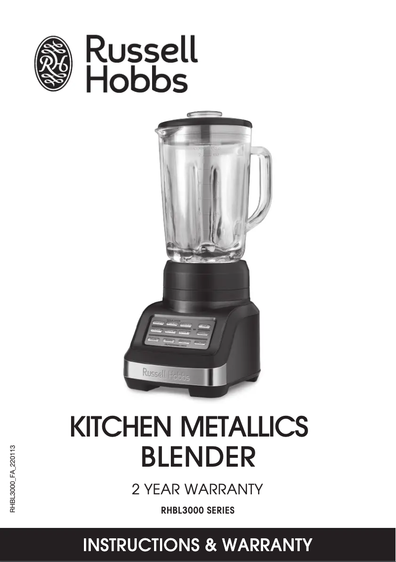 Image de la première page du manuel de l'appareil Mix & Go RHBL300