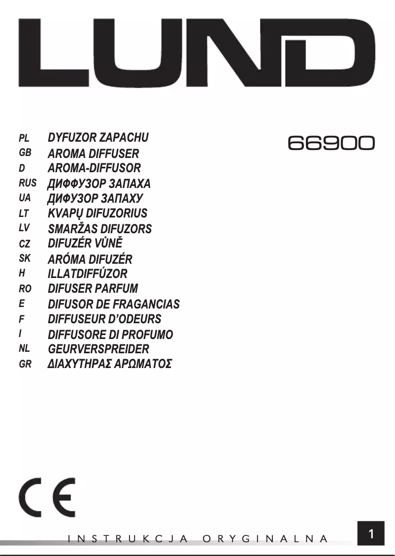 Page 1 de la notice Manuel utilisateur Lund 66900