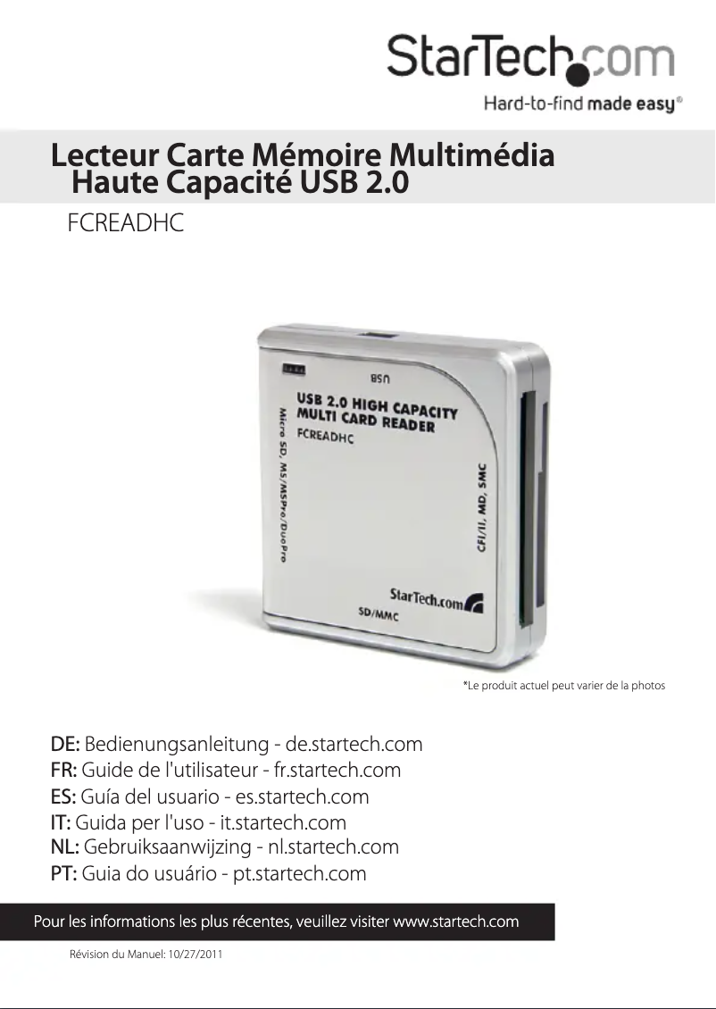 Page n°1 - Manuel utilisateur StarTech.com FCREADHC