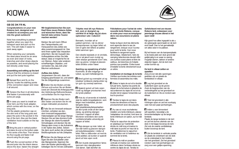 Page n°1 - Manuel utilisateur Robens Kiowa