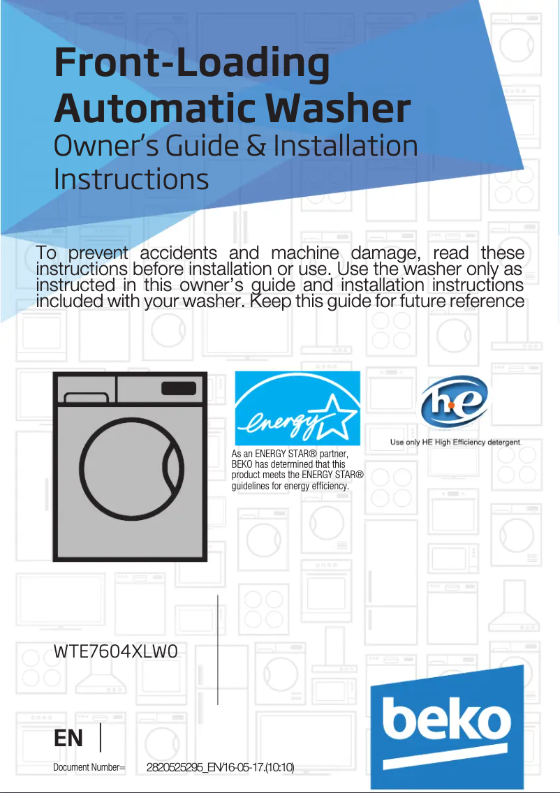 Page n°1 - Manuel utilisateur Beko WTE 7604 XLW0