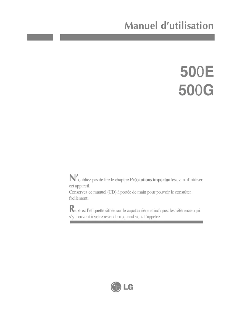 Page 1 of the manual User Manual LG 500E