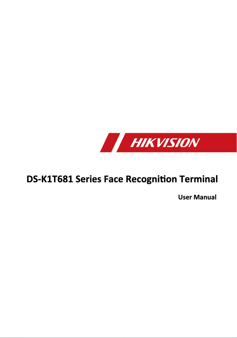 Page n°1 - Manuel utilisateur Hikvision DS-K1T681DBX