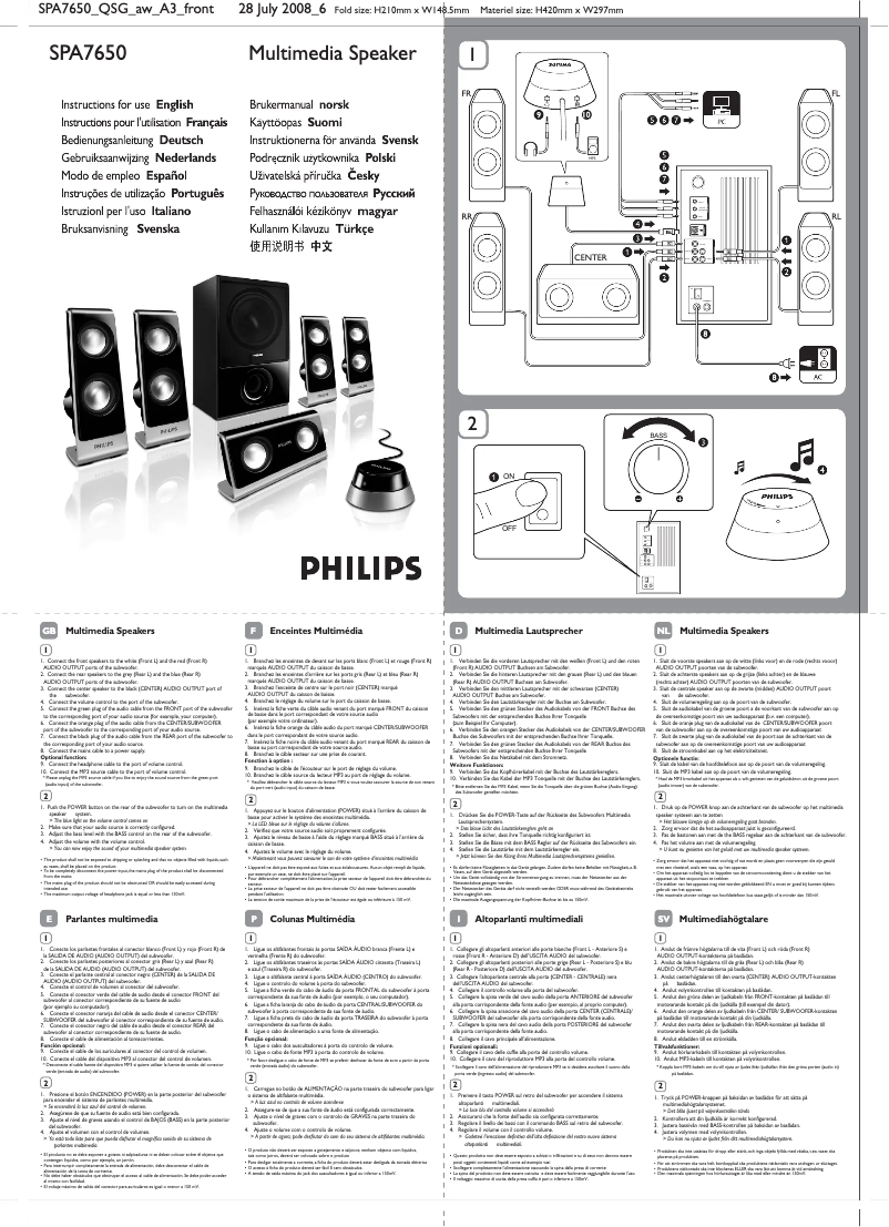 Page n°1 - Mode d'emploi Philips SPA7650