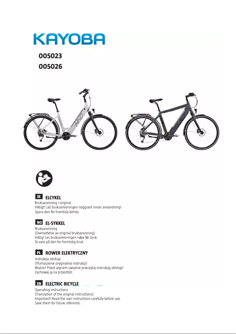 Page 1 de la notice Manuel utilisateur Kayoba 005-023