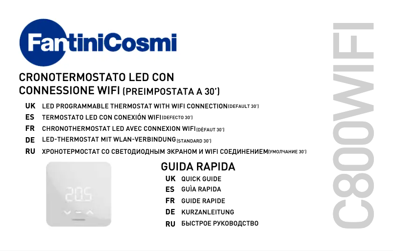 Page n°1 - Guide de démarrage rapide Fantini Cosmi C800WIFIPRO
