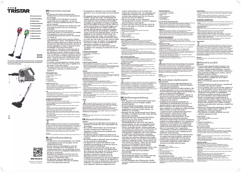 Page 1 de la notice Manuel utilisateur TriStar PD-8702