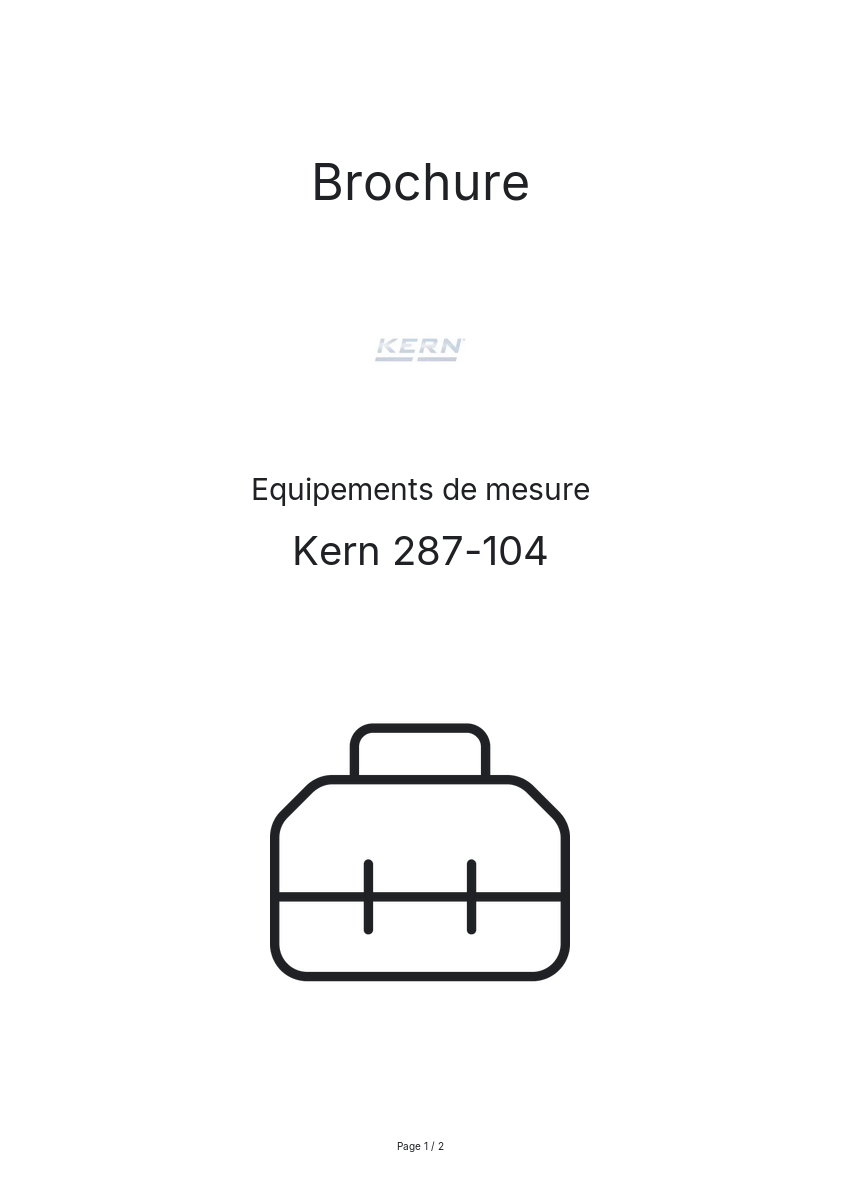 Page n°1 - Brochure Kern 287-104