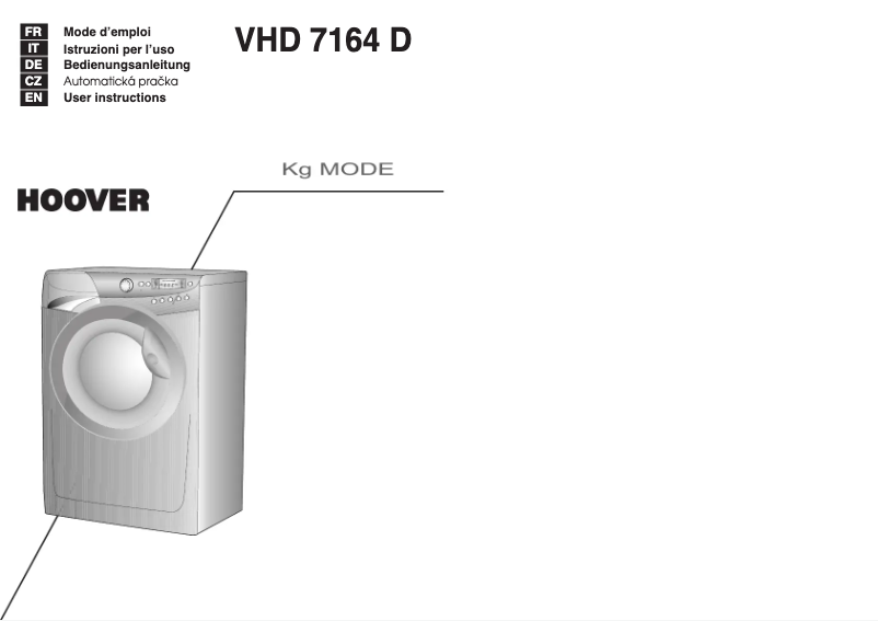 Page n°1 - Manuel utilisateur Hoover VHD 7164D-84