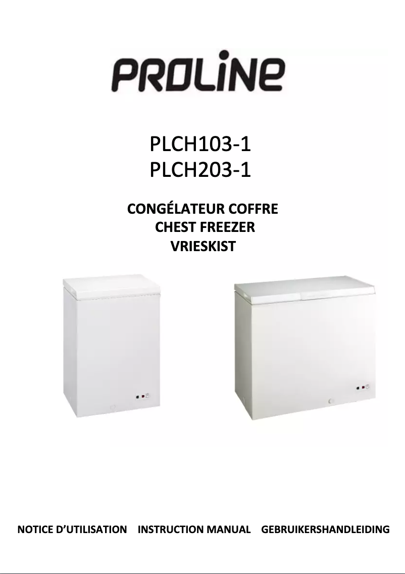 Page 1 of the manual User Manual Proline PLCH203-1