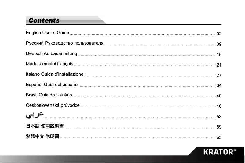 Página 1 del manual Manual de usuario Krator N2-20U03