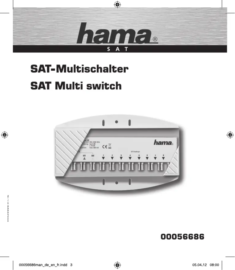 Page n°1 - Manuel utilisateur Hama Sat-Multischalter 4/8