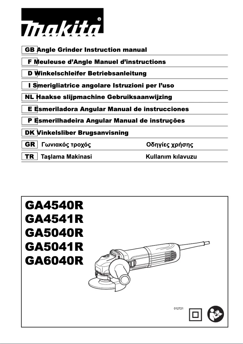 Page 1 de la notice Manuel utilisateur Makita GA5040RZ1