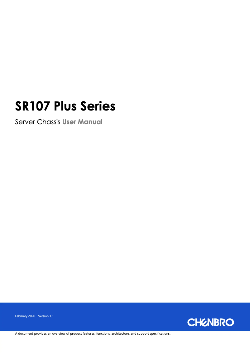 Page 1 de la notice Manuel utilisateur Chenbro Micom SR107 Plus