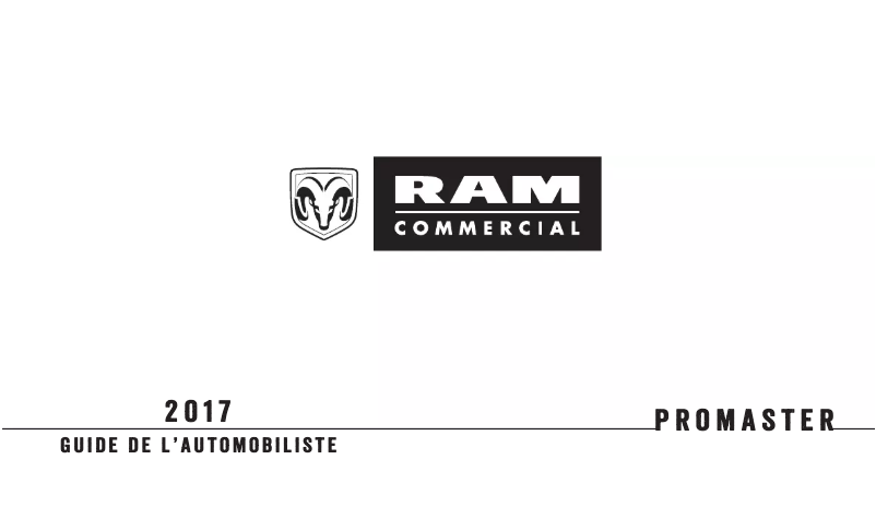 Page 1 de la notice Manuel utilisateur RAM ProMaster (2017)