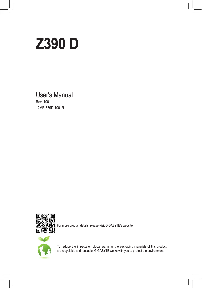 Image de la première page du manuel de l'appareil Z390 D