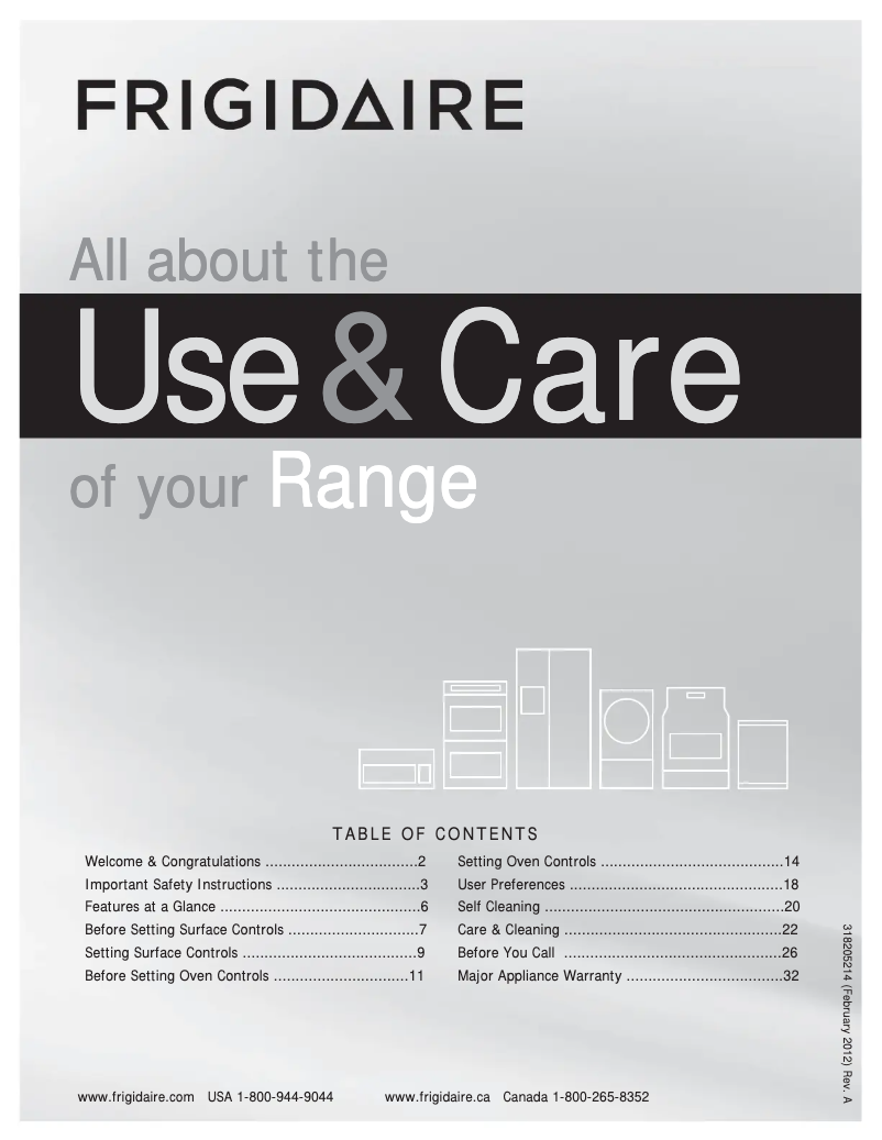 Page 1 de la notice Manuel utilisateur Frigidaire FGEF300DNW