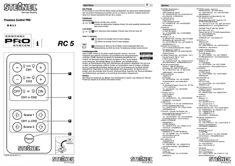 Page n°1 - Manuel utilisateur Steinel RC5
