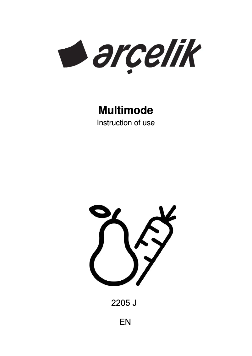 Page 1 de la notice Manuel utilisateur Arçelik 2205 J