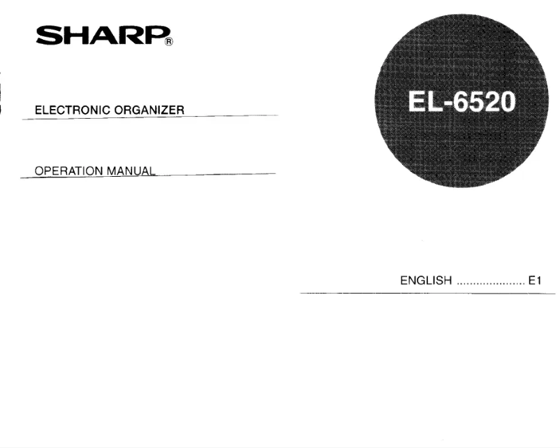 Page n°1 - Manuel utilisateur Sharp EL-6520