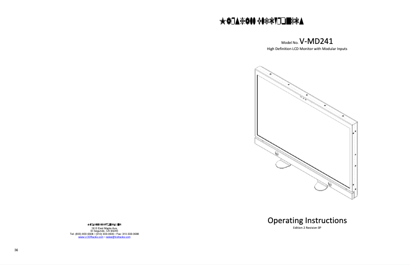 Page 1 de la notice Manuel utilisateur Marshall V-MD241