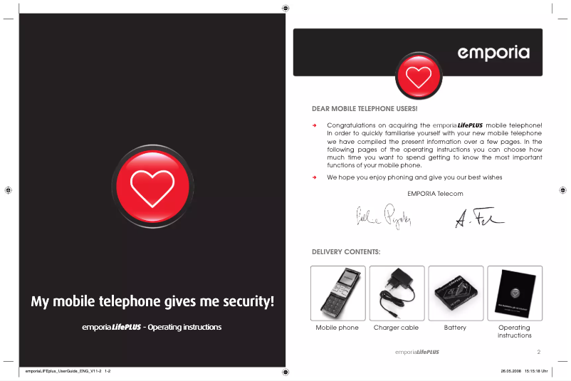 Page 1 de la notice Manuel utilisateur Emporia Life plus
