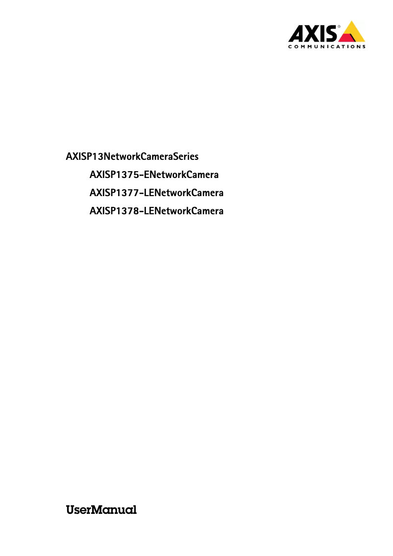 Page 1 de la notice Manuel utilisateur Axis P1378-LE