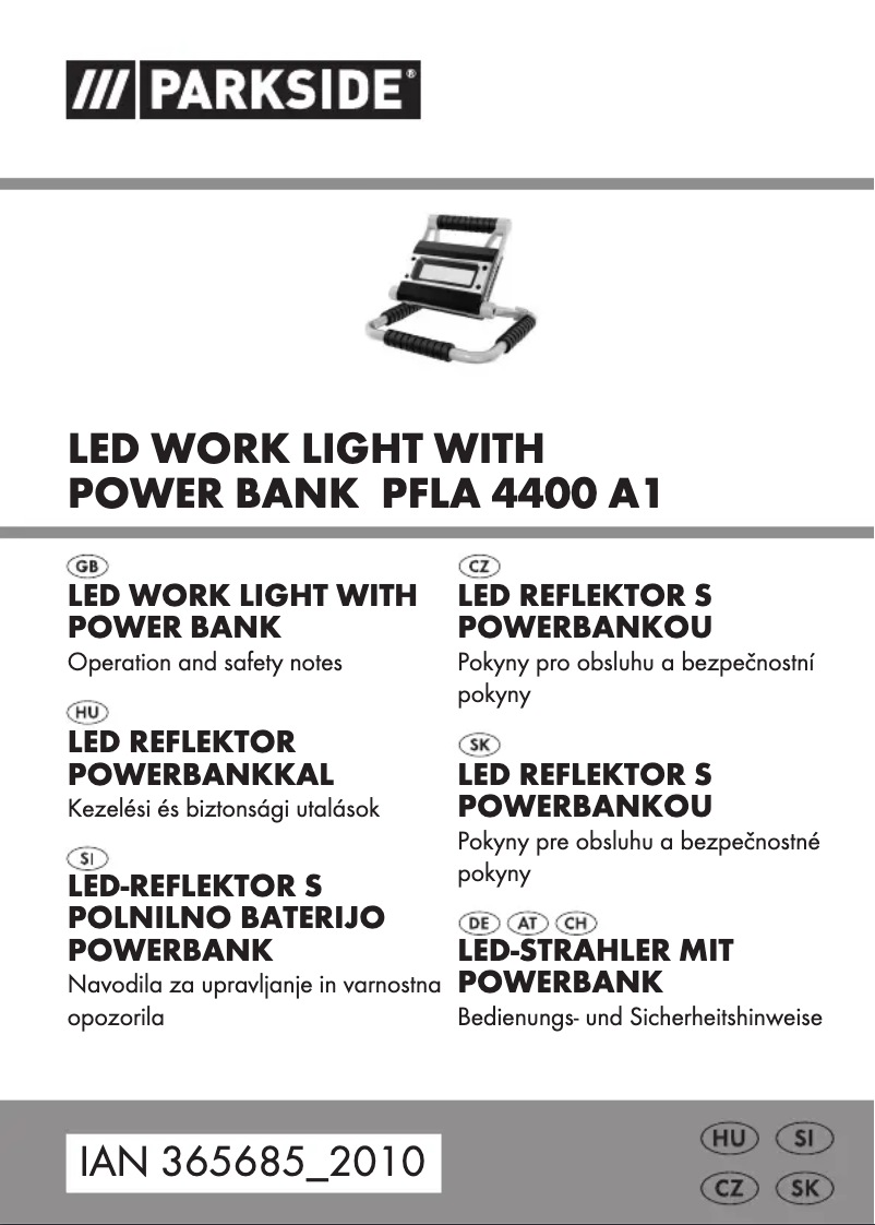 Page 1 de la notice Manuel utilisateur Parkside PFLA 4400 A1