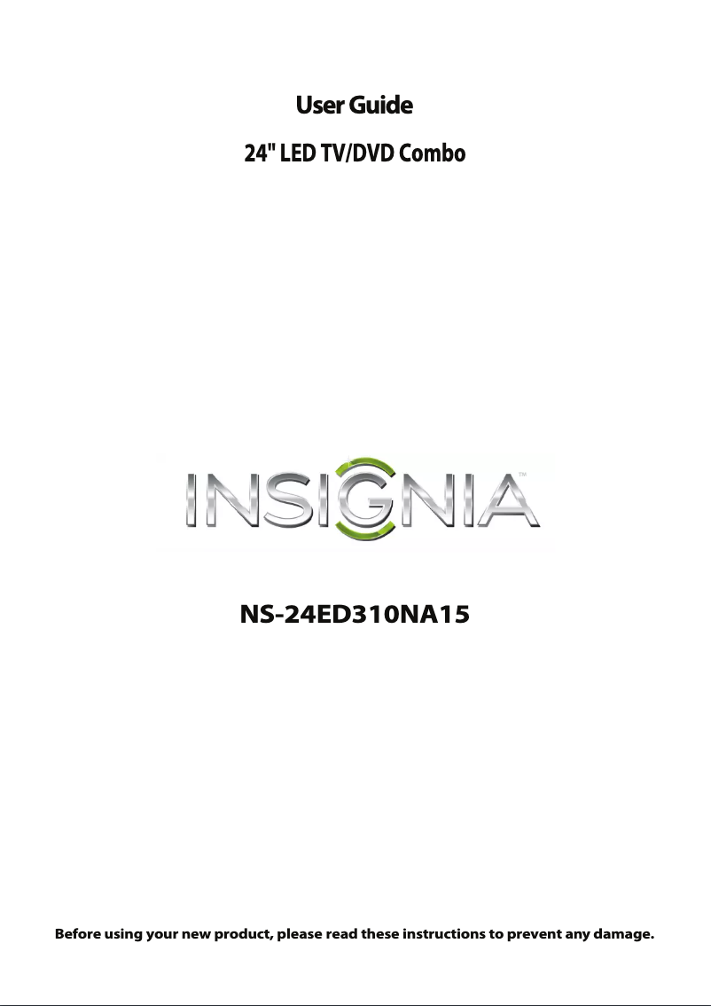 Page 1 de la notice Manuel utilisateur Insignia NS-24ED310NA15
