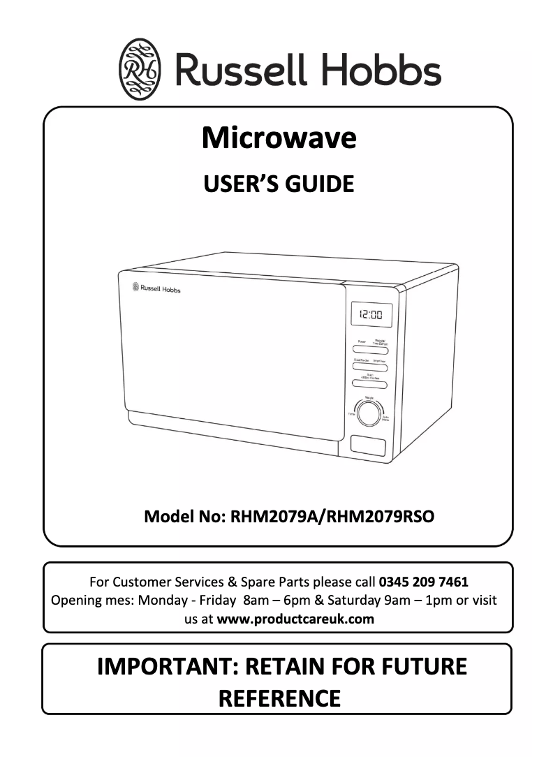 Image de la première page du manuel de l'appareil RHM2079RSO