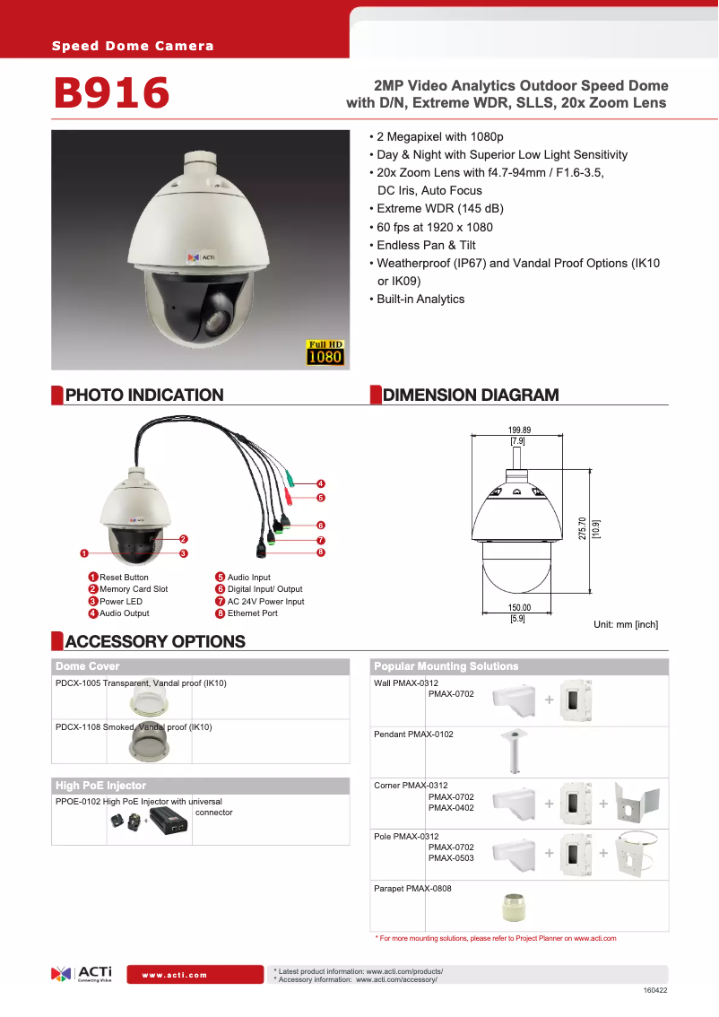 Image de la première page du manuel de l'appareil B916
