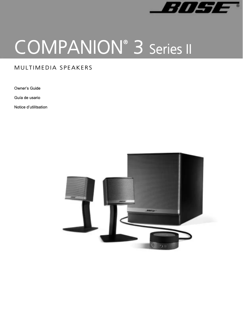 Page 1 de la notice Manuel utilisateur Bose 40279
