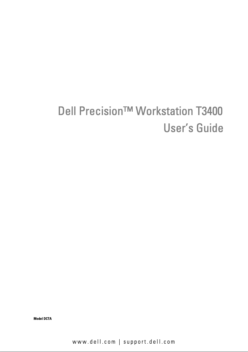 Page n°1 - Manuel utilisateur Dell Precision Workstation T3400