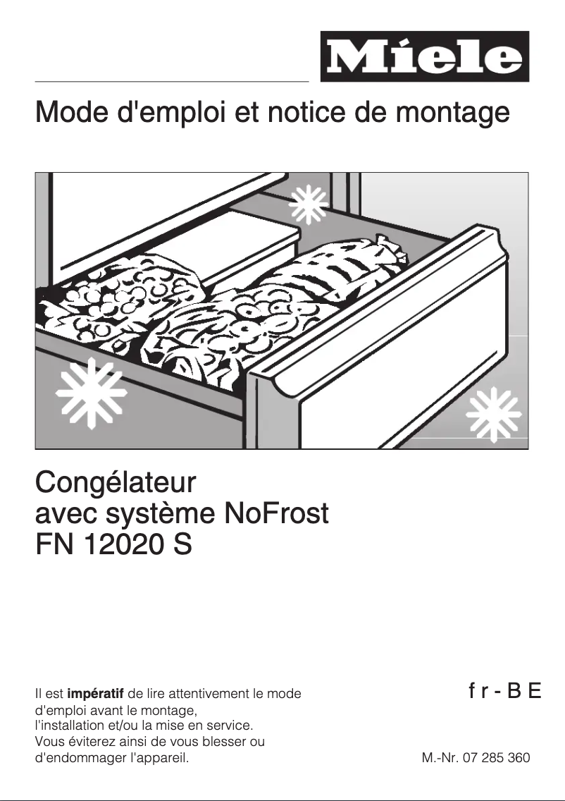 Page 1 de la notice Manuel utilisateur Miele FN 12020 S