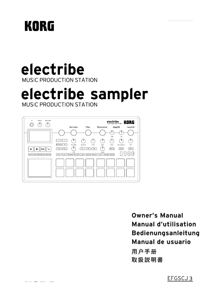 Page 1 de la notice Manuel utilisateur Korg Electribe Sampler