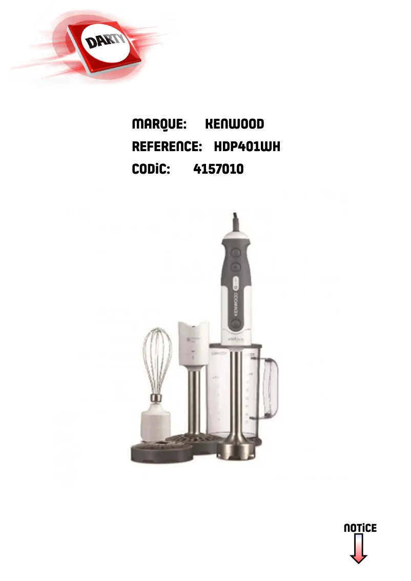 Page 1 of the manual User Manual Kenwood HDP401WH